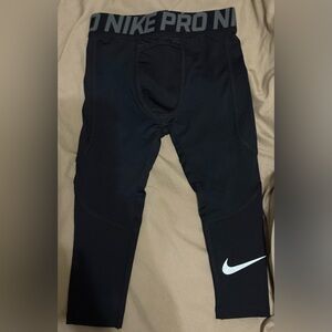 Nike Kids Black Leggings with White Logo